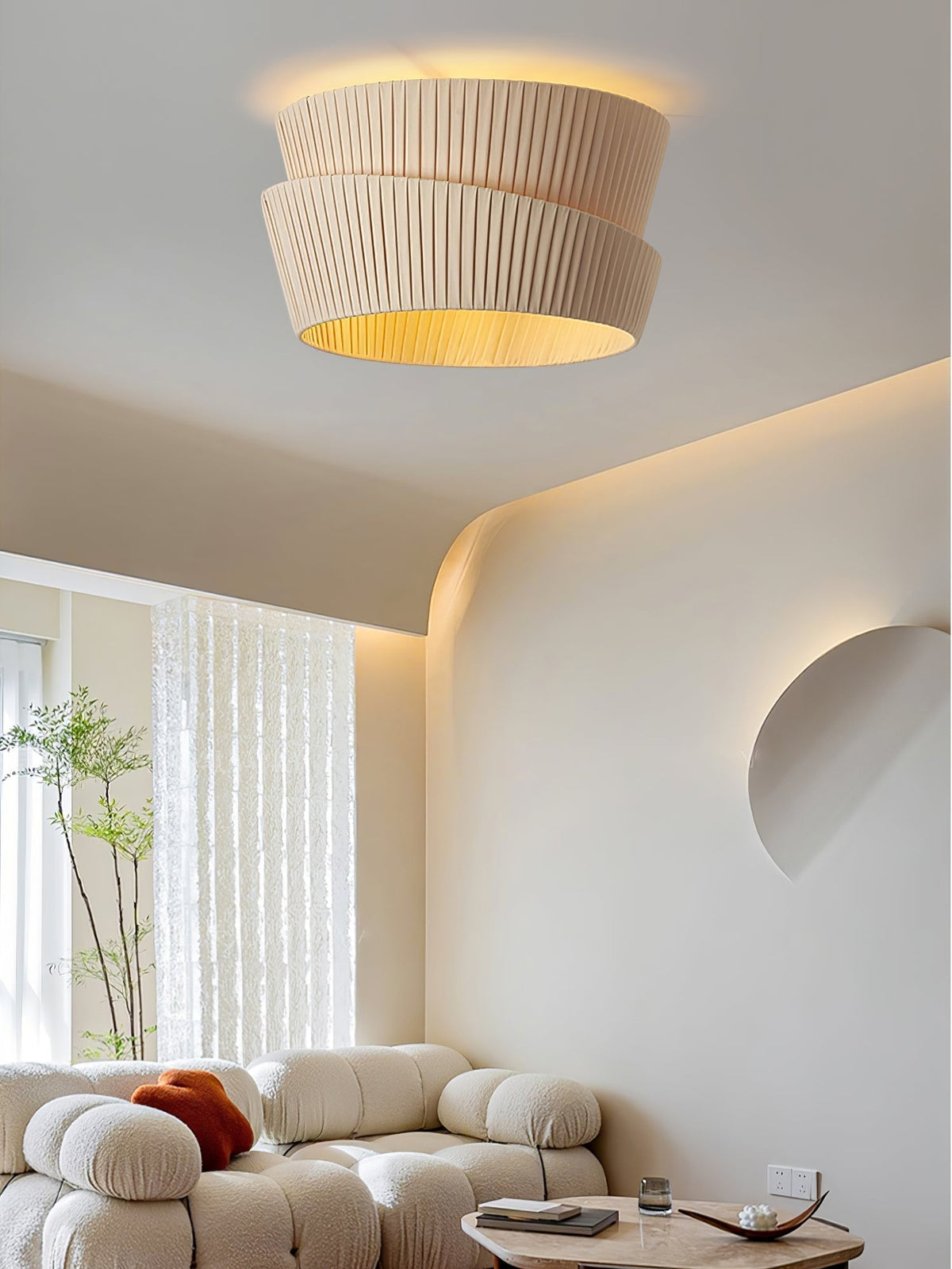 Plafonnier Escarboucle en tissu et fer – vue 11