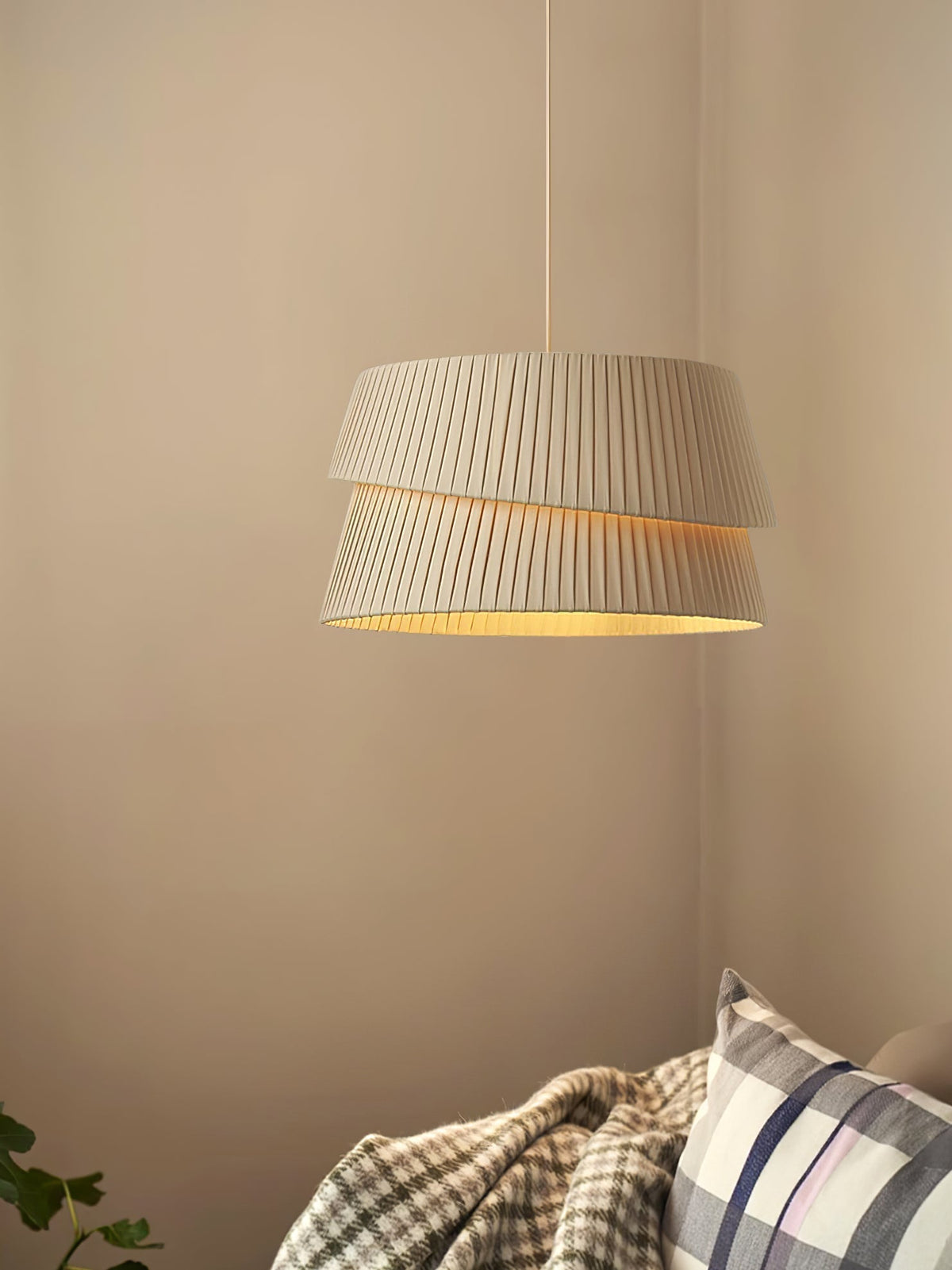 Suspension Tilleul en tissu et fer – vue 12