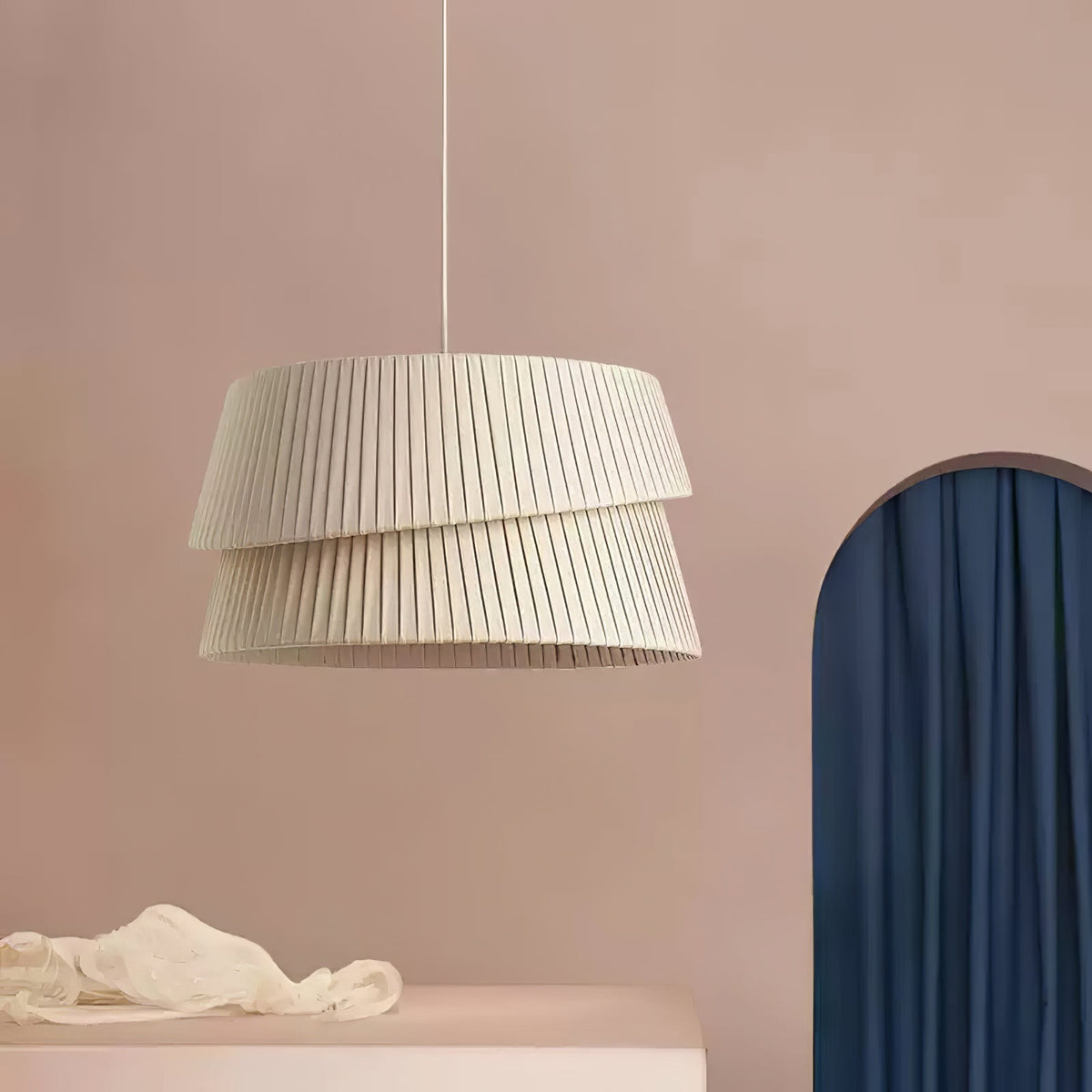 Suspension Tilleul en tissu et fer – vue 3