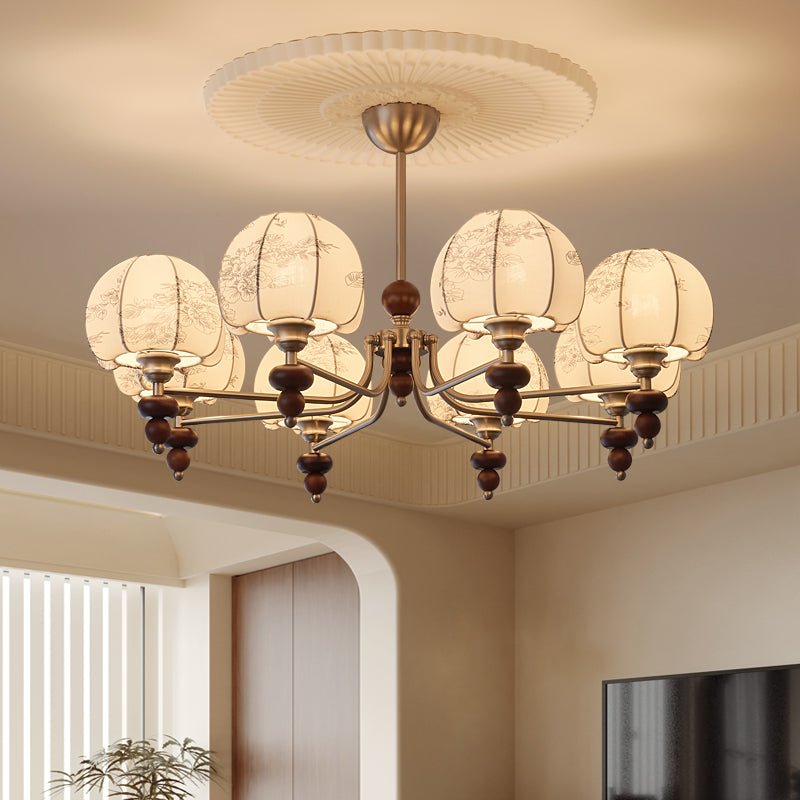 Lustre Romance en bois et tissu – vue 6