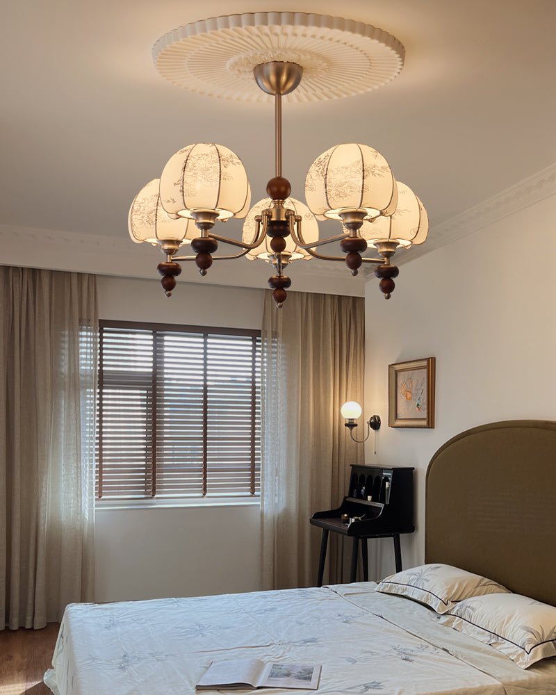 Lustre Romance en bois et tissu – vue 13