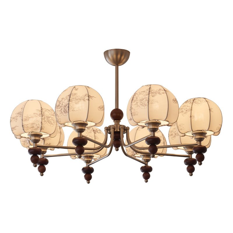 Lustre Romance en bois et tissu – vue 2