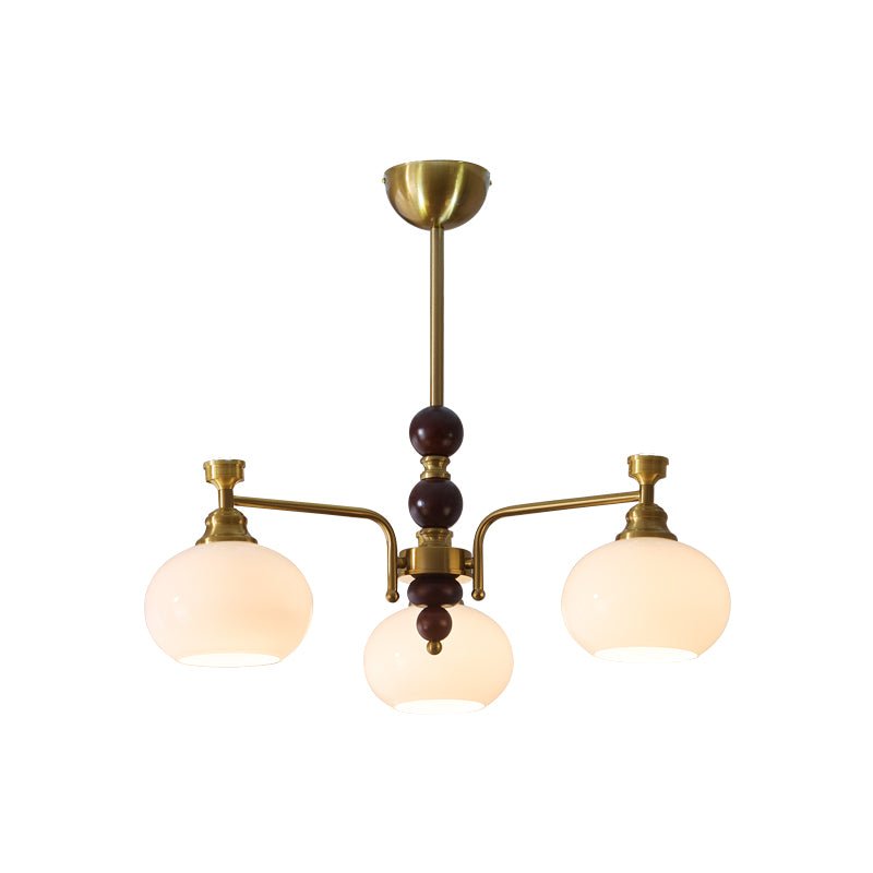 Lustre Acanthe en verre et bois – vue 3