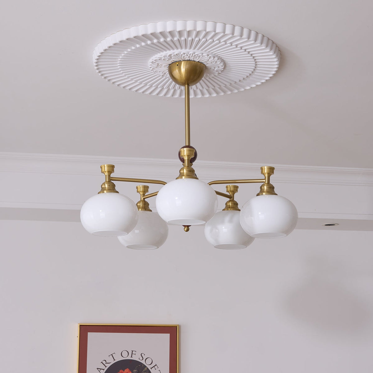 Lustre Acanthe en verre et bois – vue 22