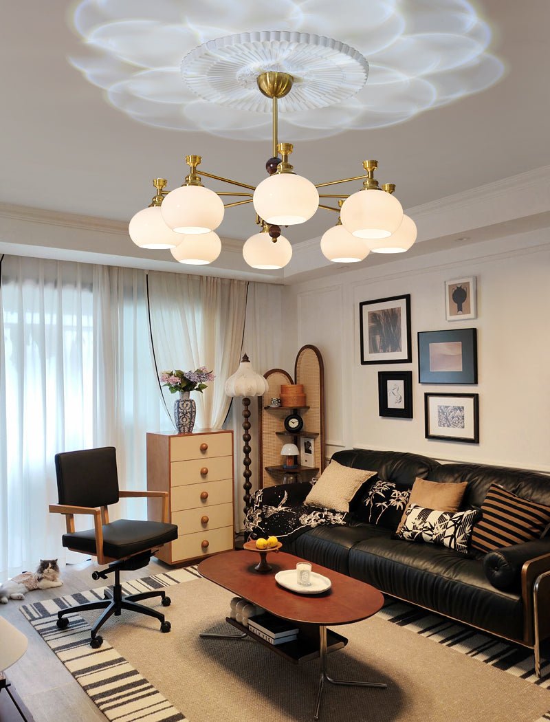 Lustre Acanthe en verre et bois – vue 28
