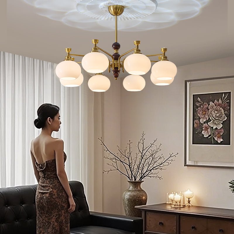Lustre Acanthe en verre et bois – vue 29