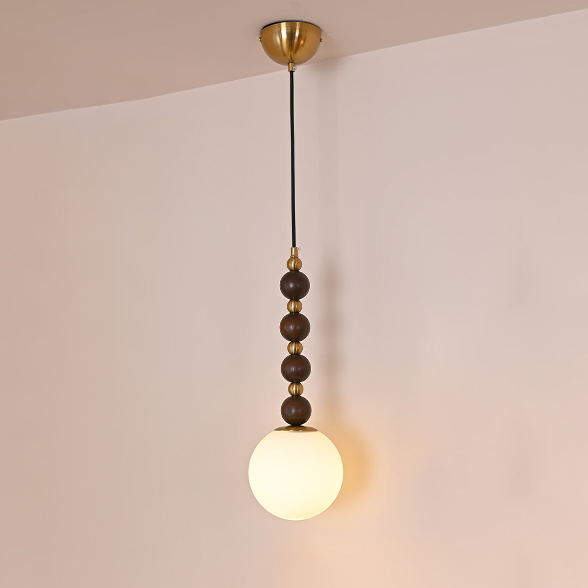 Suspension Hameau en bois et verre – vue 2