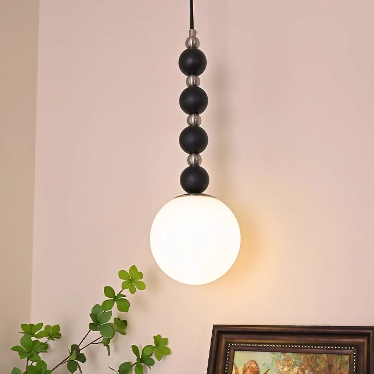Suspension Hameau en bois et verre – vue 4