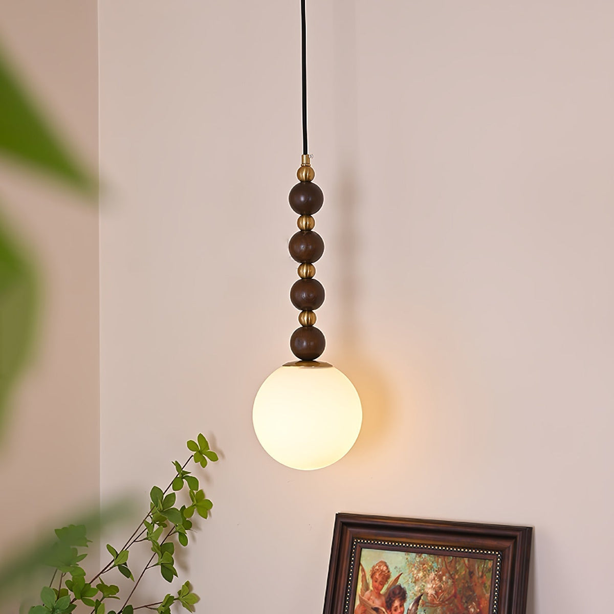 Suspension Hameau en bois et verre – vue 9