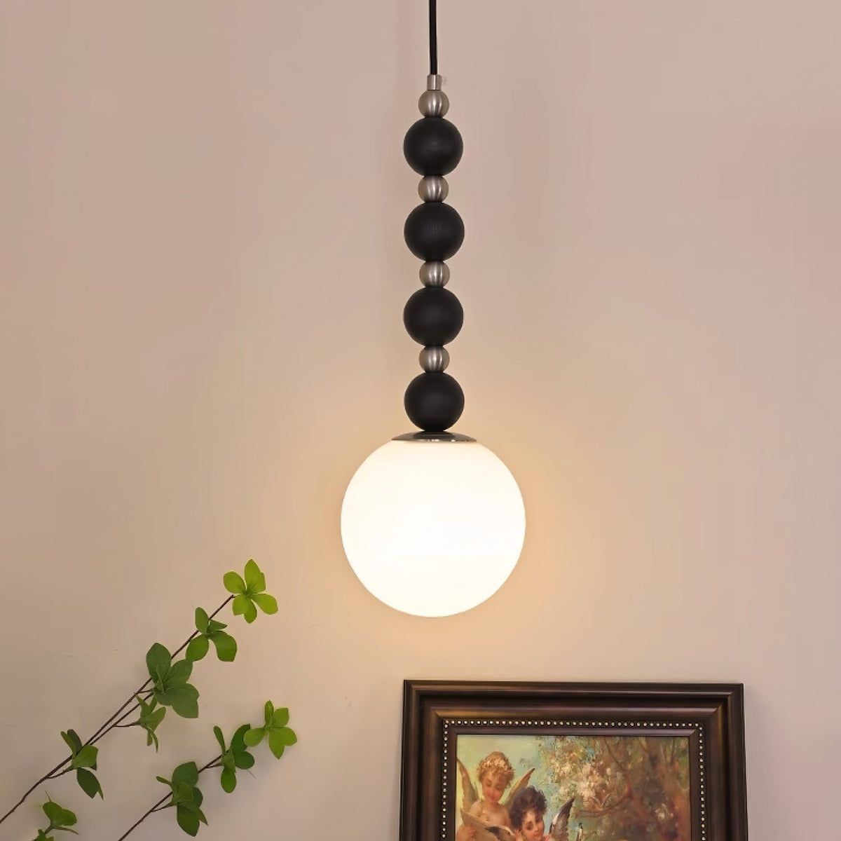 Suspension Hameau en bois et verre – vue 7