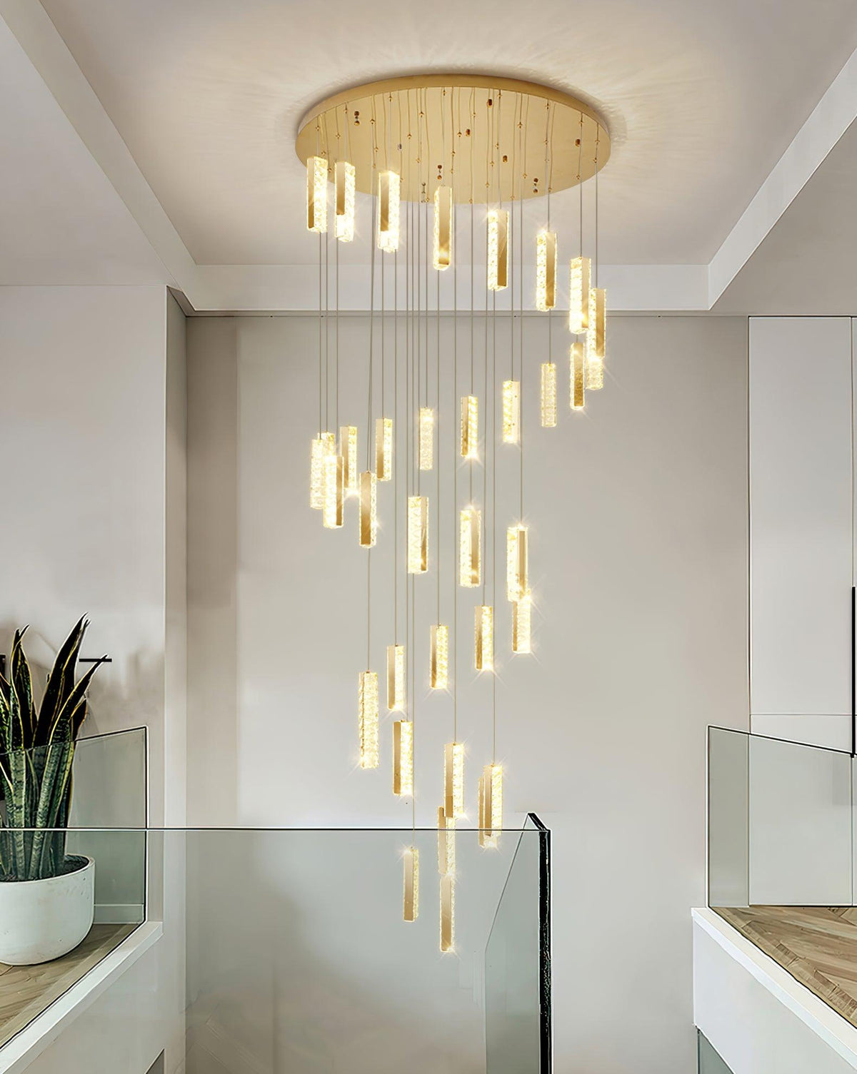 Lustre Elsa en cristal et métal – vue 2