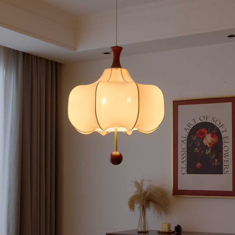 Suspension Tourterelle en bois et tissu – vue 3