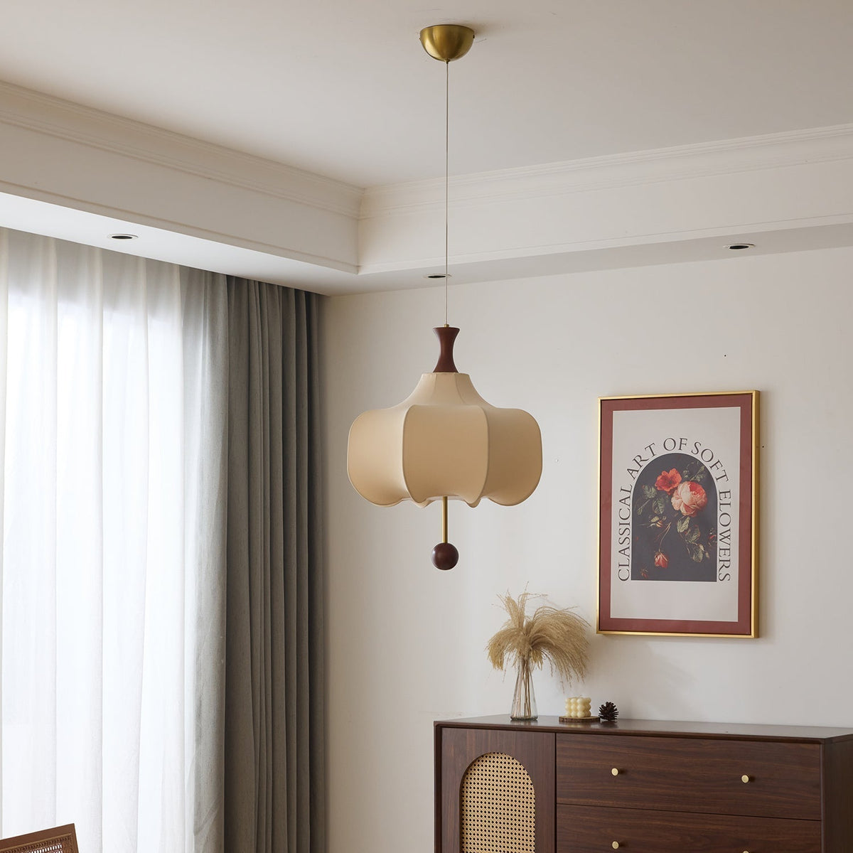 Suspension Tourterelle en bois et tissu – vue 7