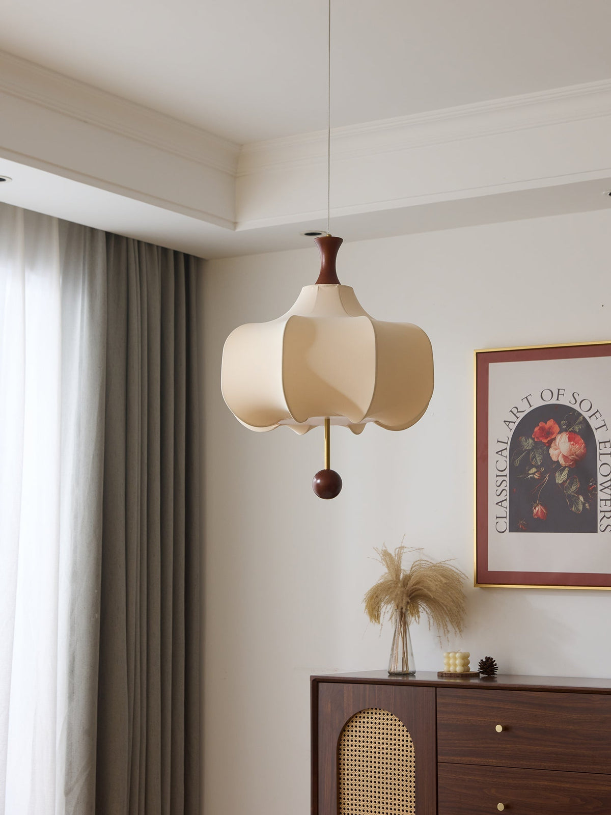 Suspension Tourterelle en bois et tissu – vue 9