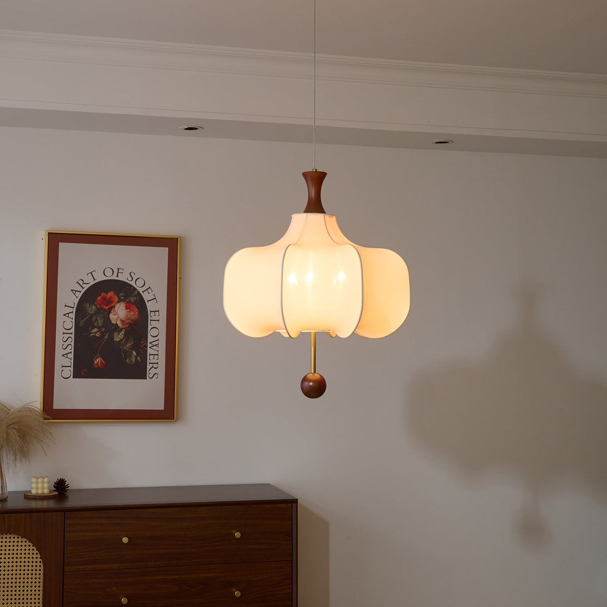 Suspension Tourterelle en bois et tissu – vue 6