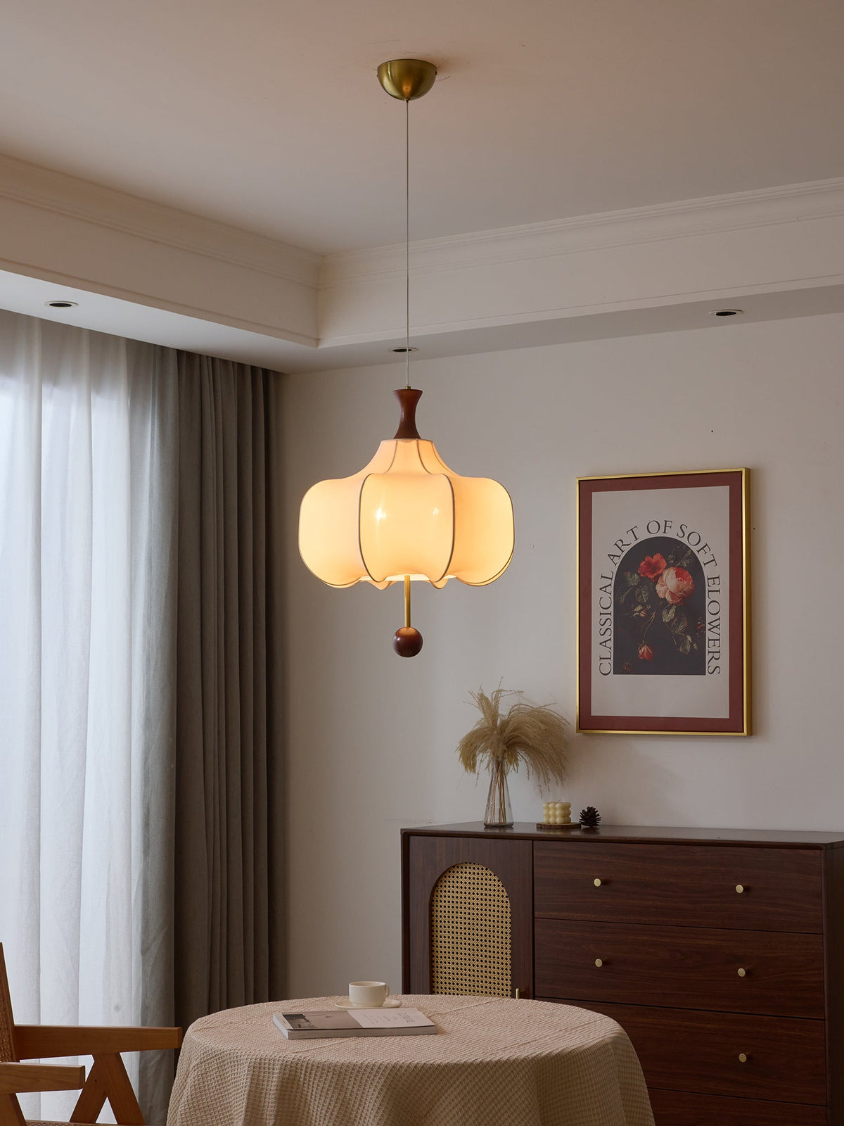 Suspension Tourterelle en bois et tissu – vue 13