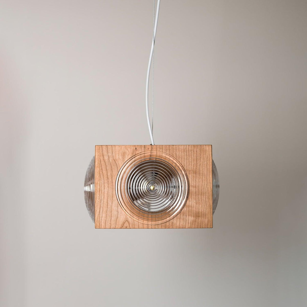 Suspension Aldebaran en bois et verre – vue 10
