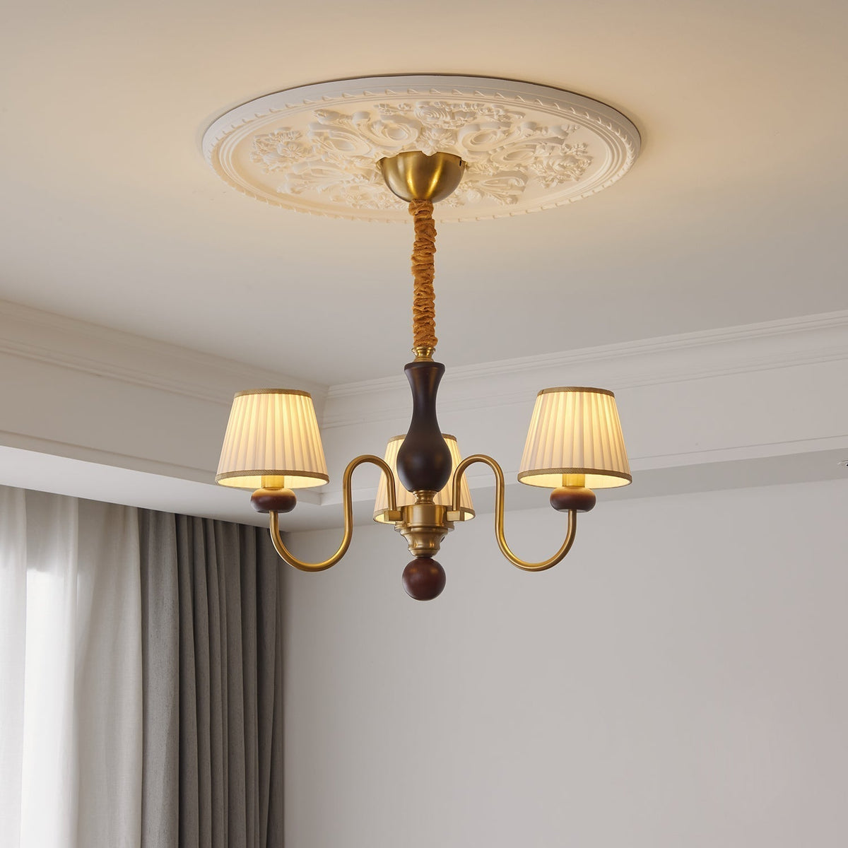 Lustre Havre en bois et tissu – vue 10