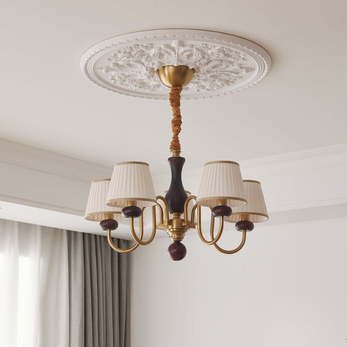 Lustre Havre en bois et tissu – vue 9