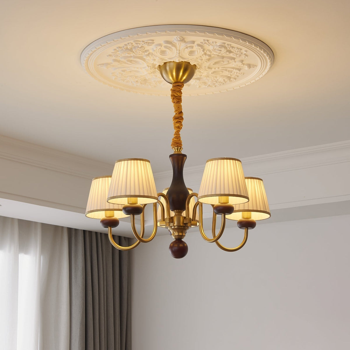 Lustre Havre en bois et tissu – vue 8