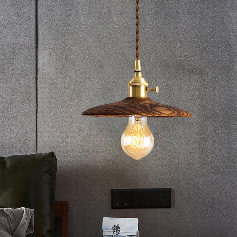 Suspension Primerose en laiton et noyer – vue 15