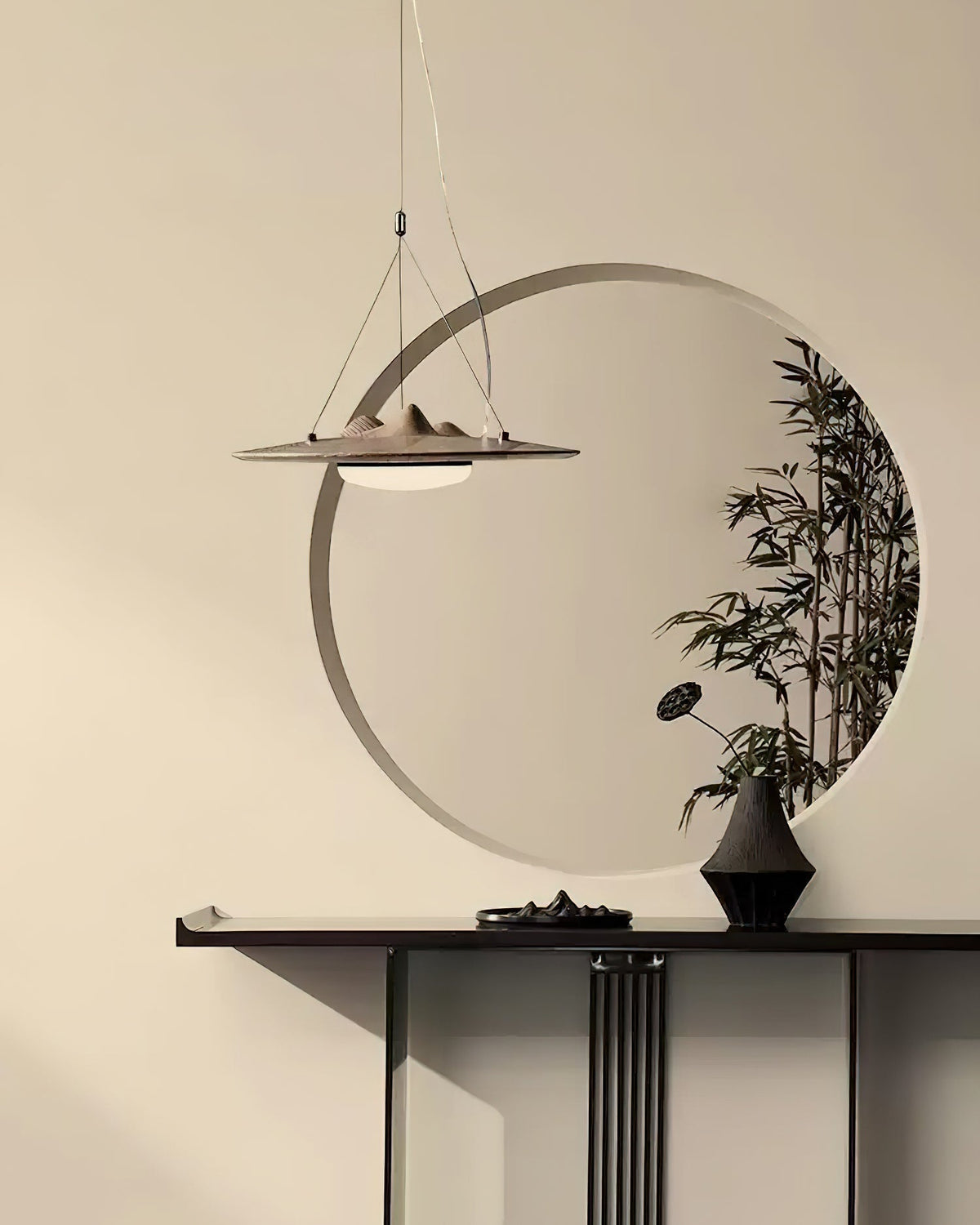 Suspension Ormeau en bois et métal – vue 10