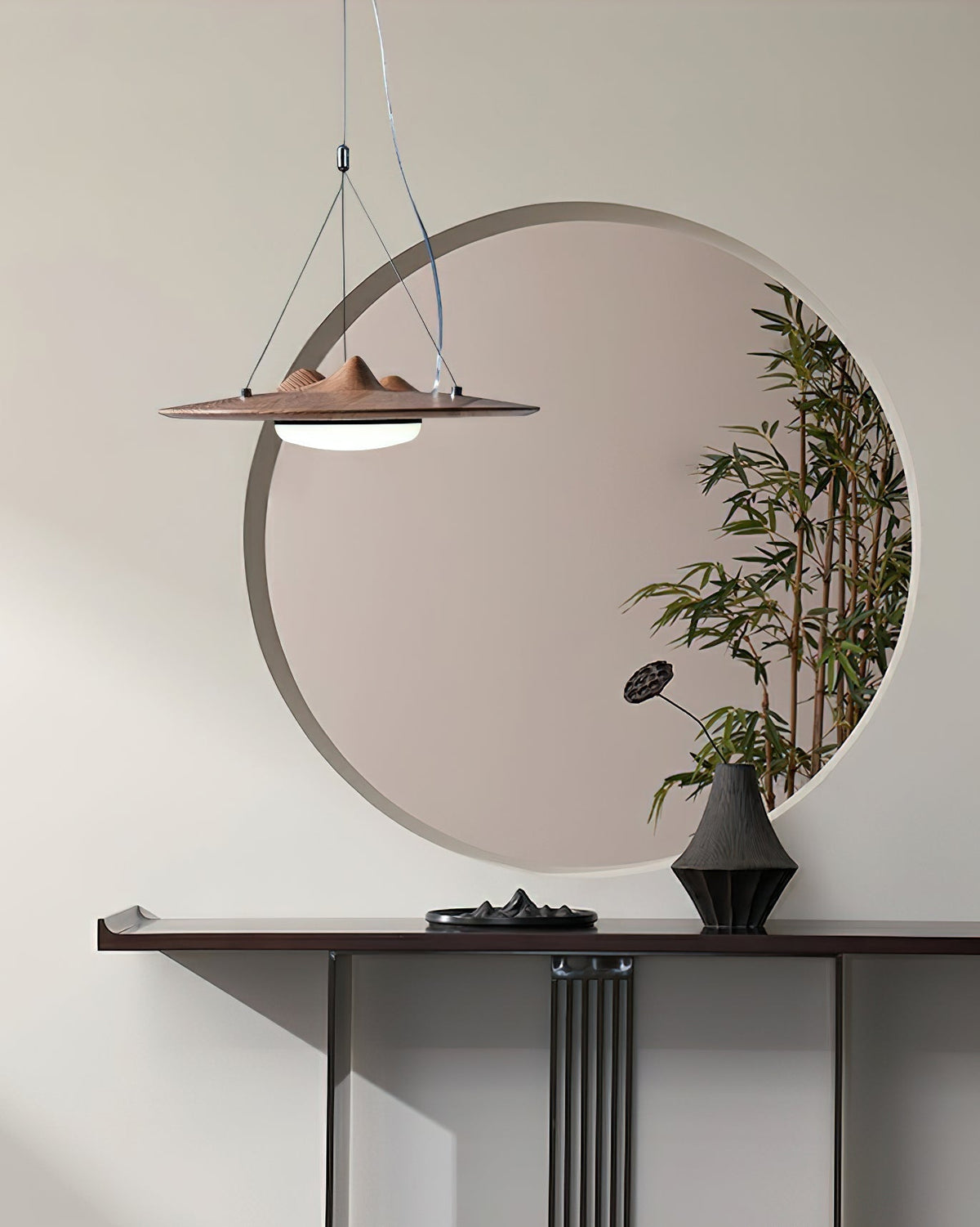 Suspension Ormeau en bois et métal – vue 7