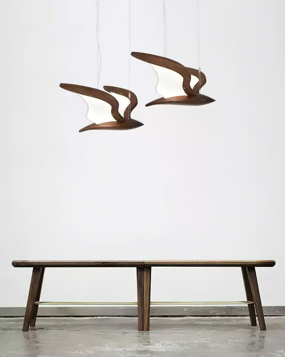 Lustre Mélusine en bois et métal – vue 13