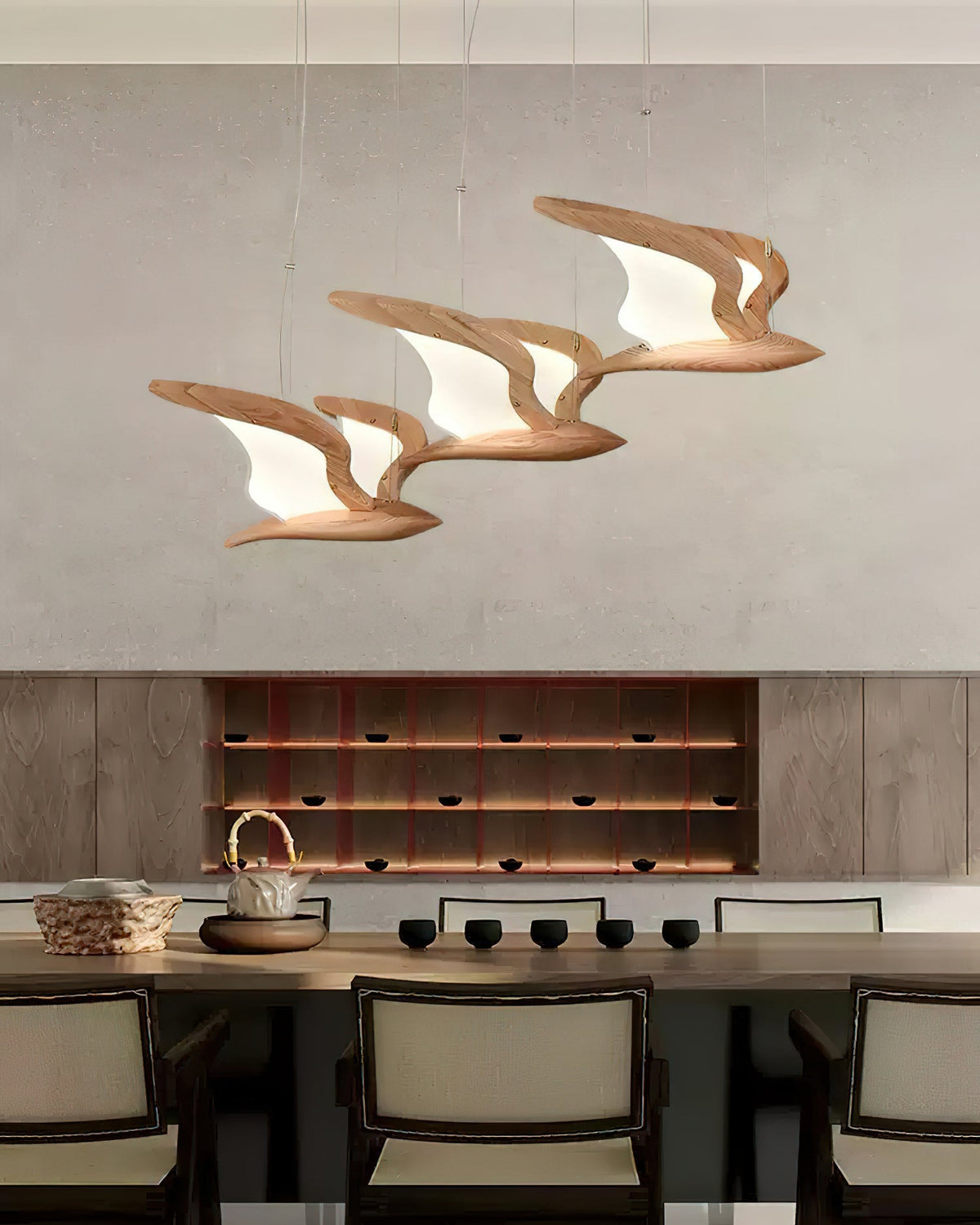 Lustre Mélusine en bois et métal – vue 40