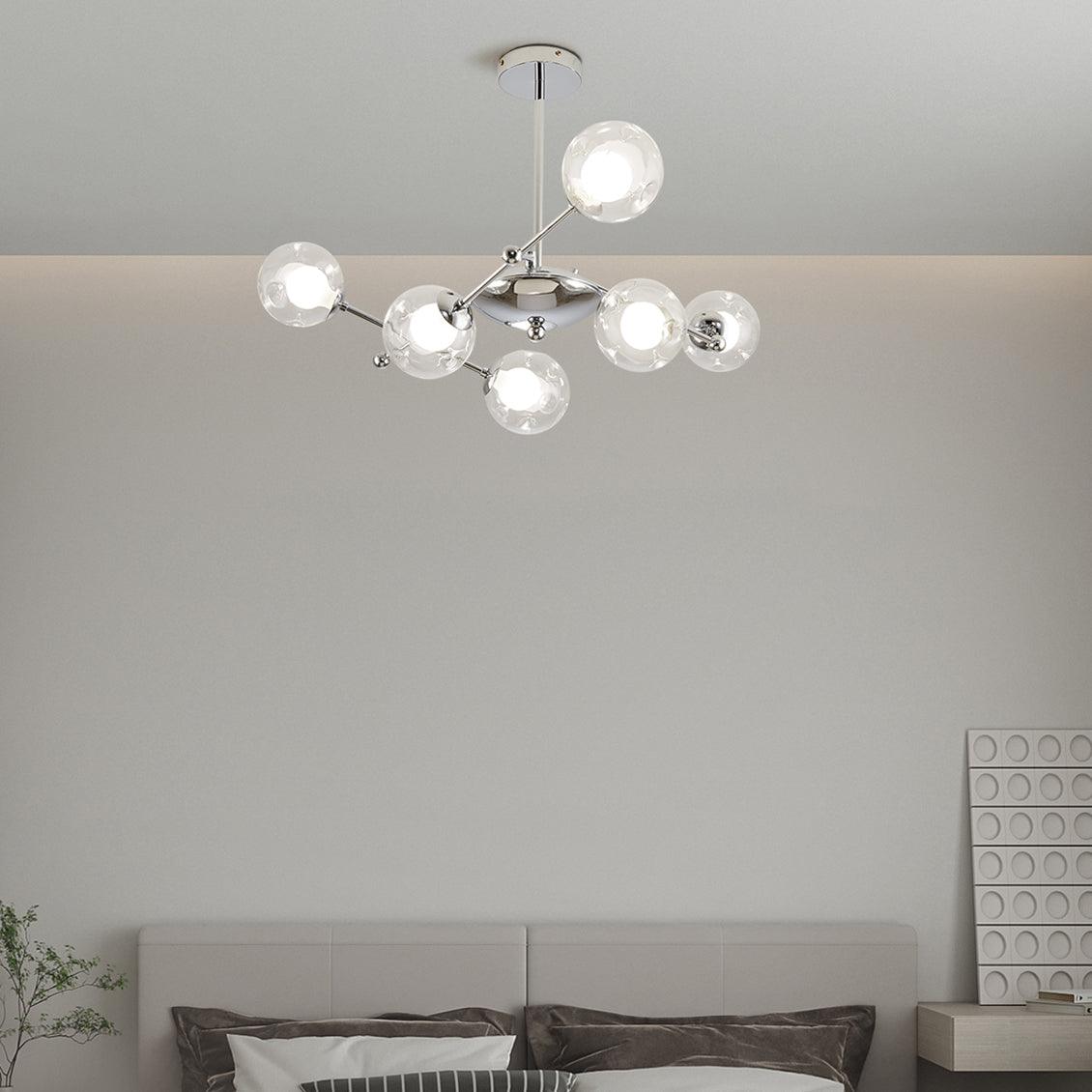 Lustre Érable en verre et métal – vue 12