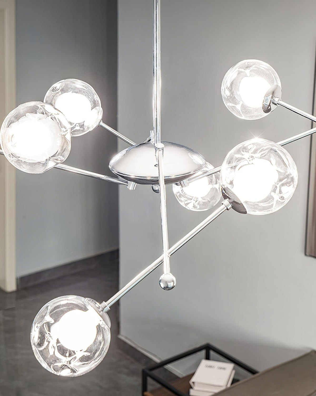 Lustre Érable en verre et métal – vue 24