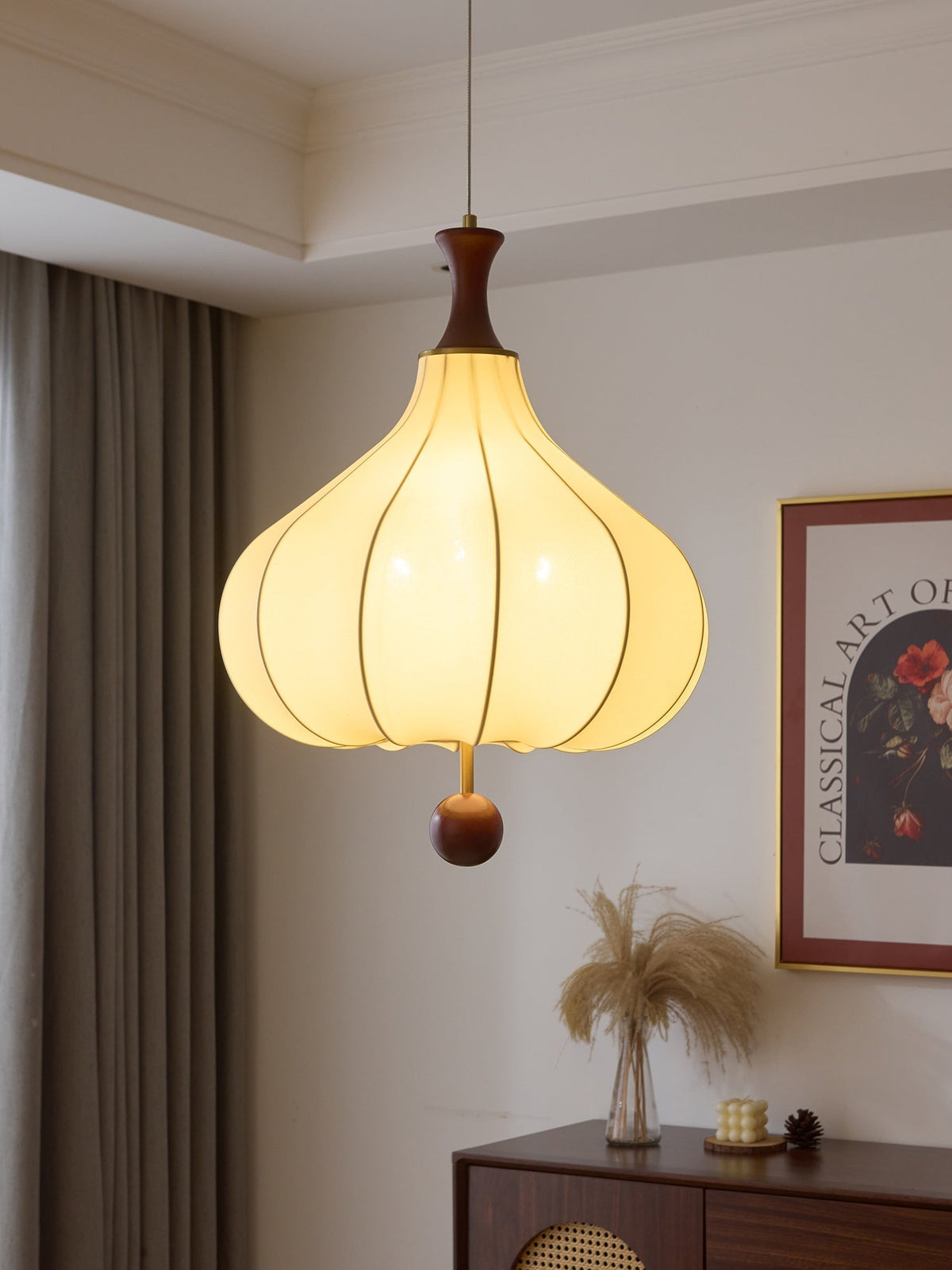 Suspension Eucalyptus en bois et tissu – vue 17