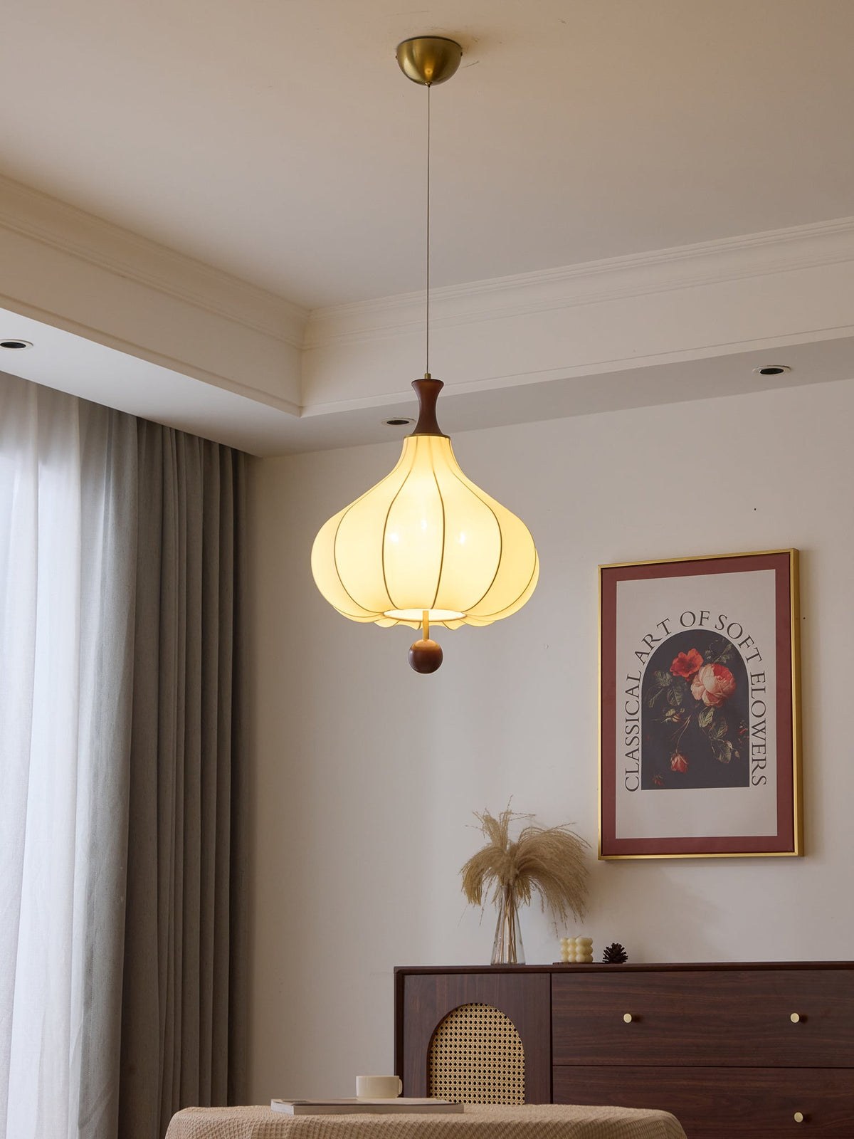 Suspension Eucalyptus en bois et tissu – vue 14