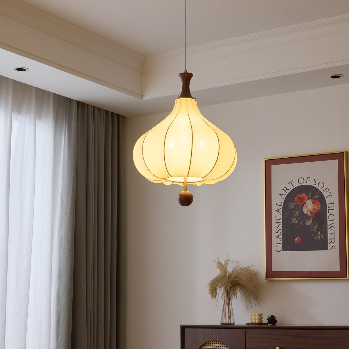 Suspension Eucalyptus en bois et tissu – vue 7