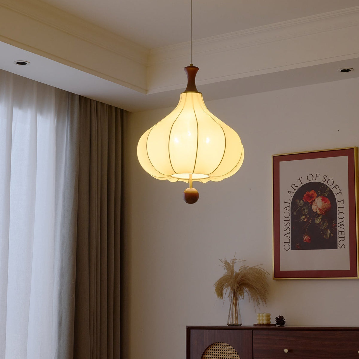 Suspension Eucalyptus en bois et tissu – vue 15