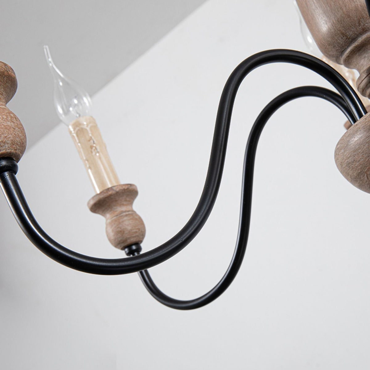 Lustre Bocage en bois et métal – vue 24