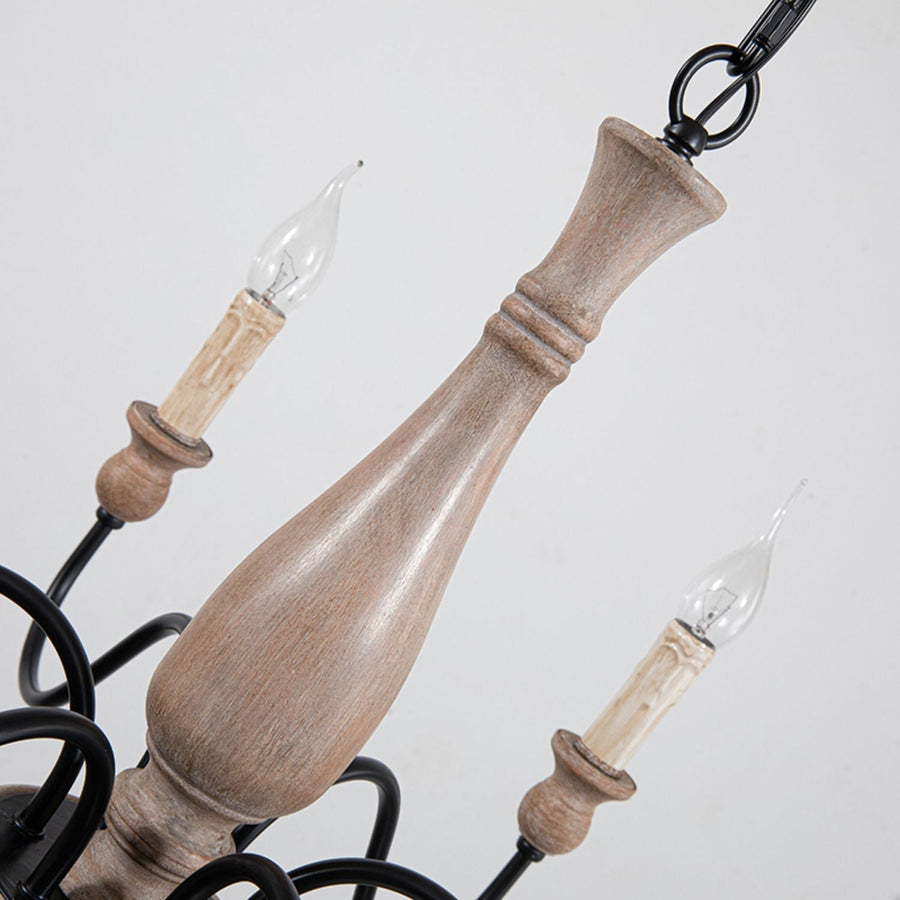 Lustre Bocage en bois et métal – vue 5