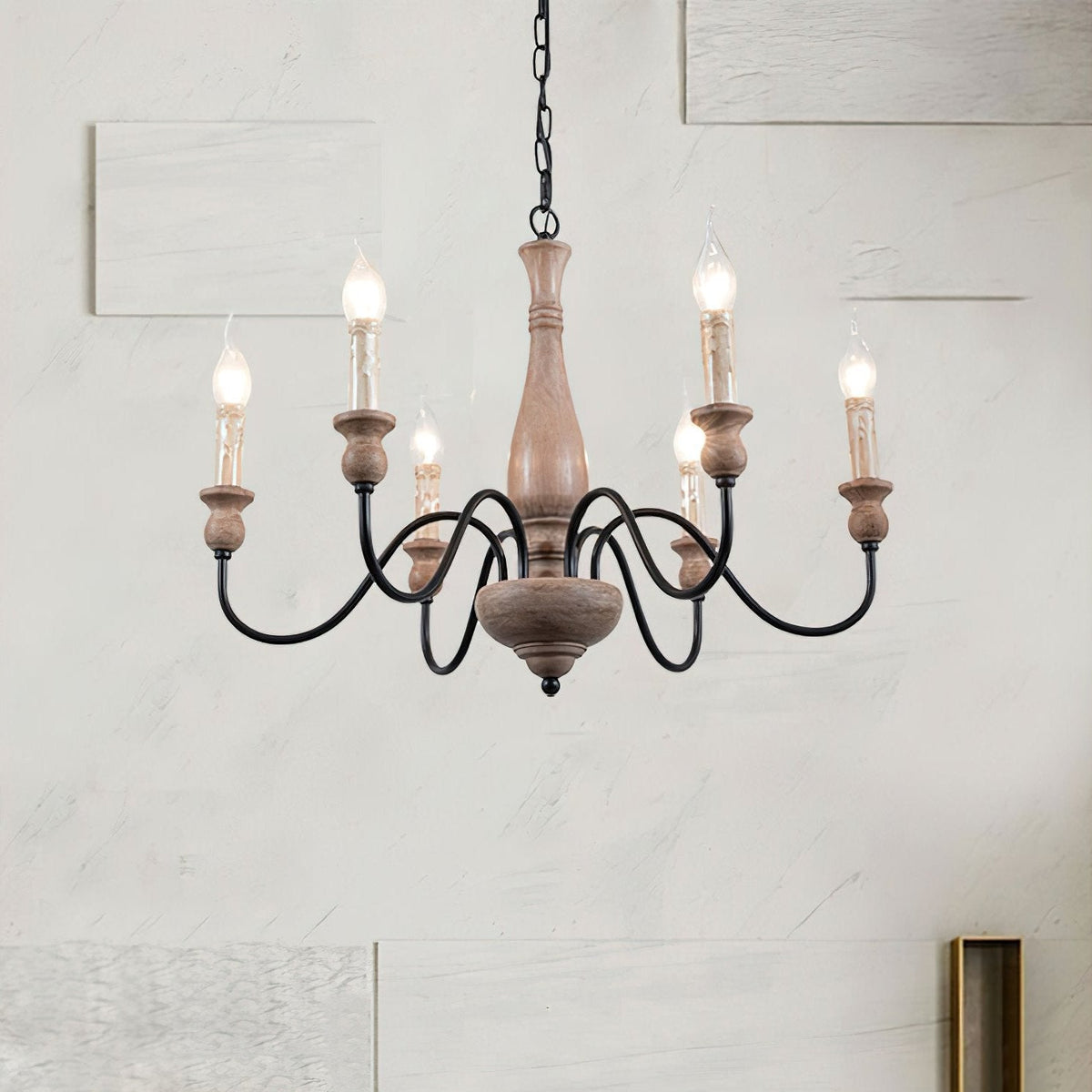 Lustre Bocage en bois et métal – vue 20