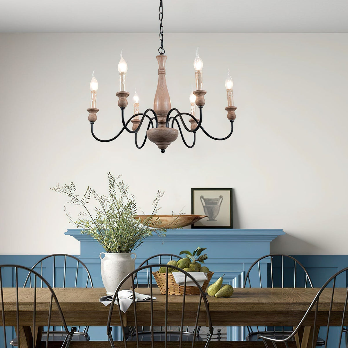Lustre Bocage en bois et métal – vue 22