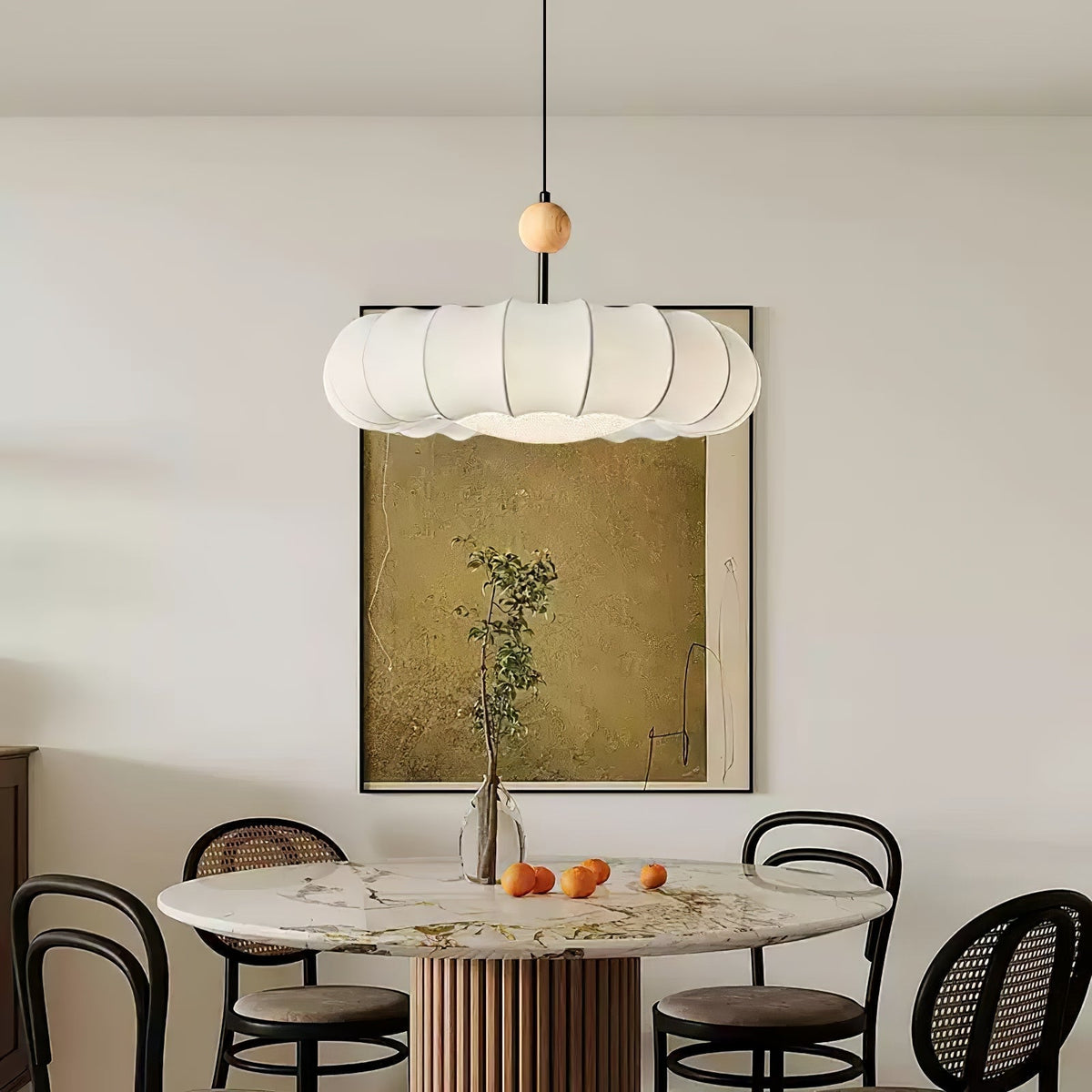 Suspension Ellébore en bois et tissu – vue 7
