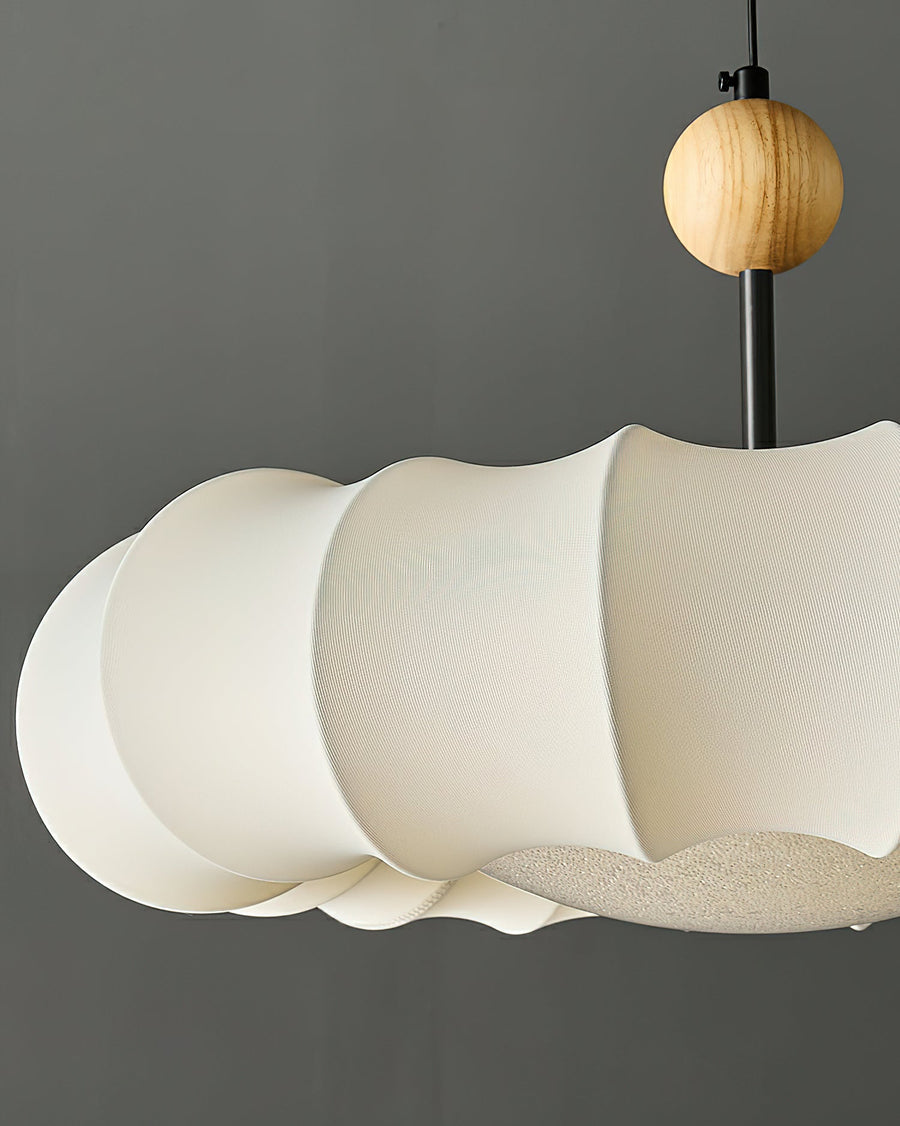 Suspension Ellébore en bois et tissu – vue 2