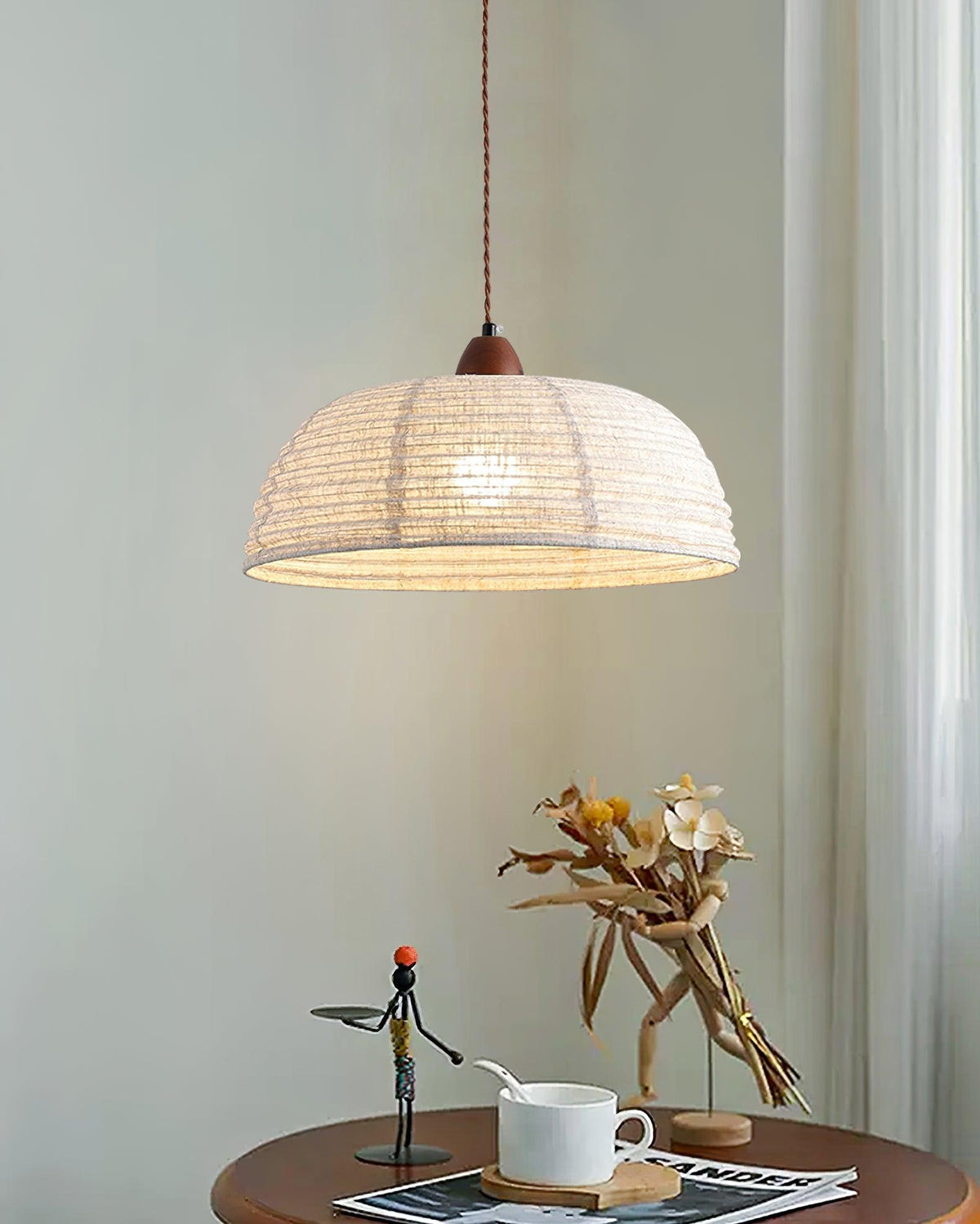 Suspension Valensole en tissu et bois – vue 16