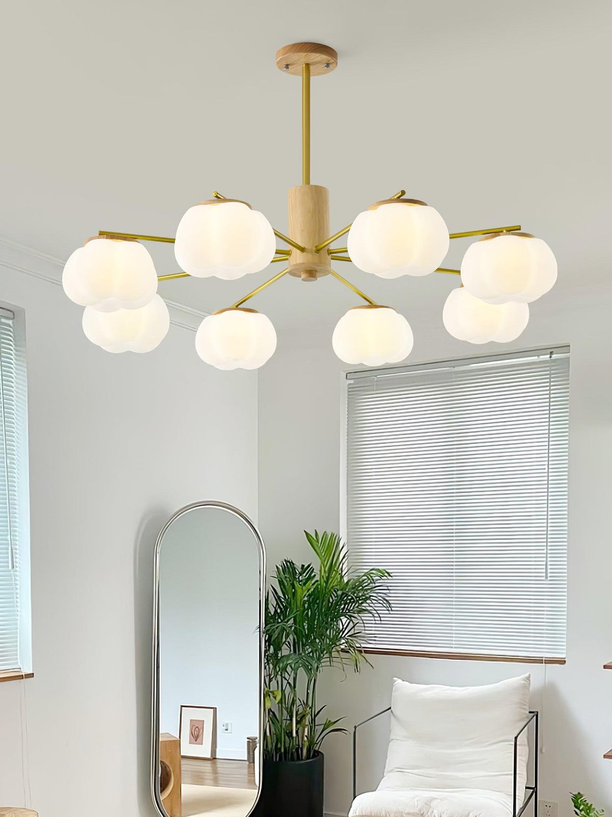 Lustre Toison en bois et métal – vue 9