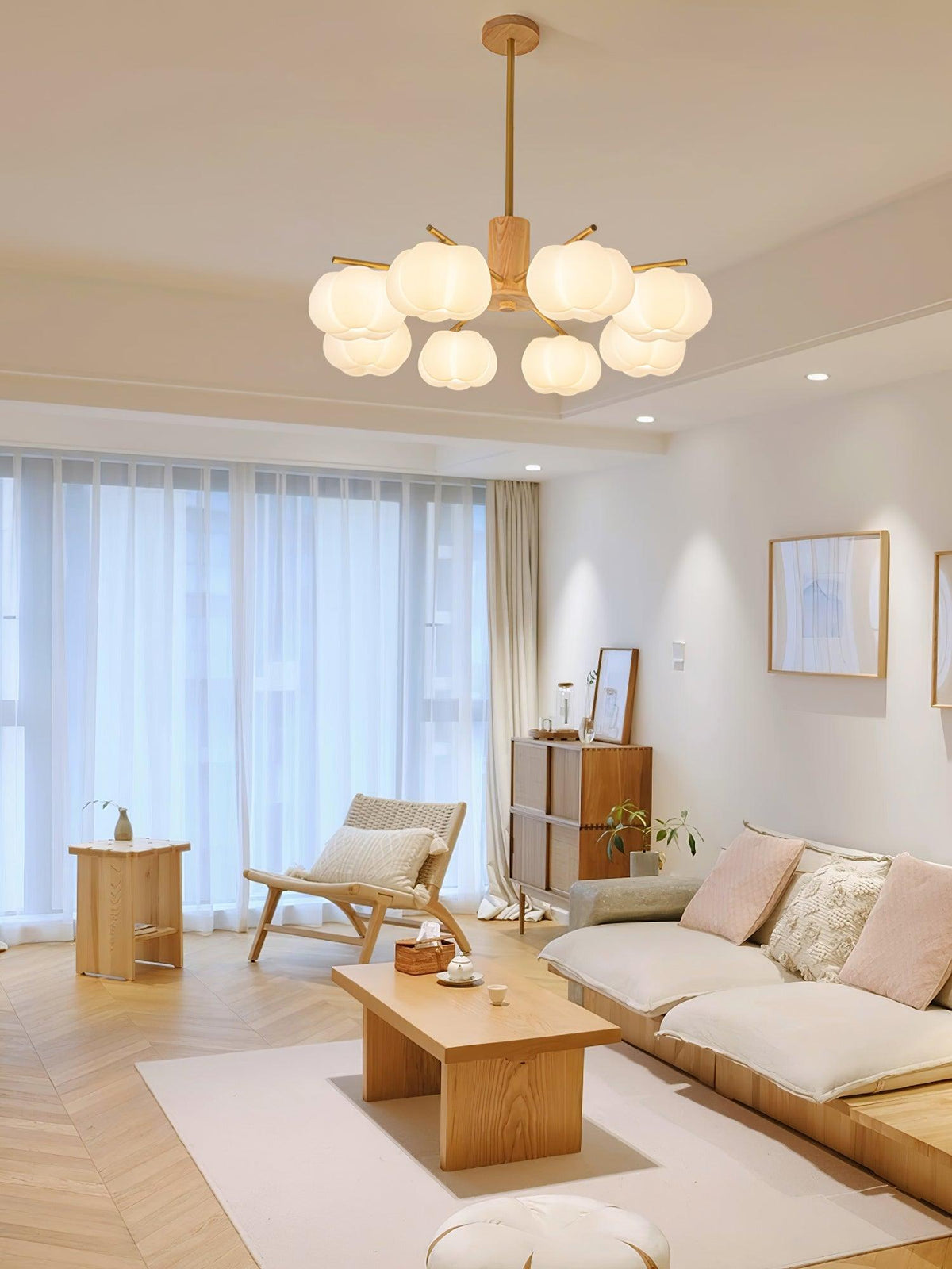 Lustre Toison en bois et métal – vue 11