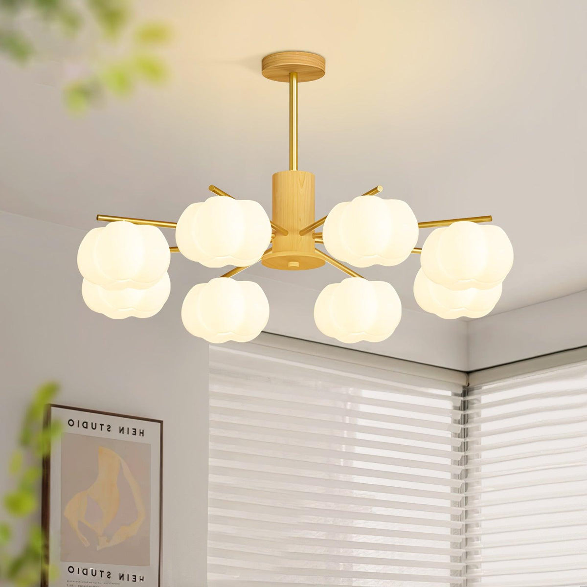 Lustre Toison en bois et métal – vue 16