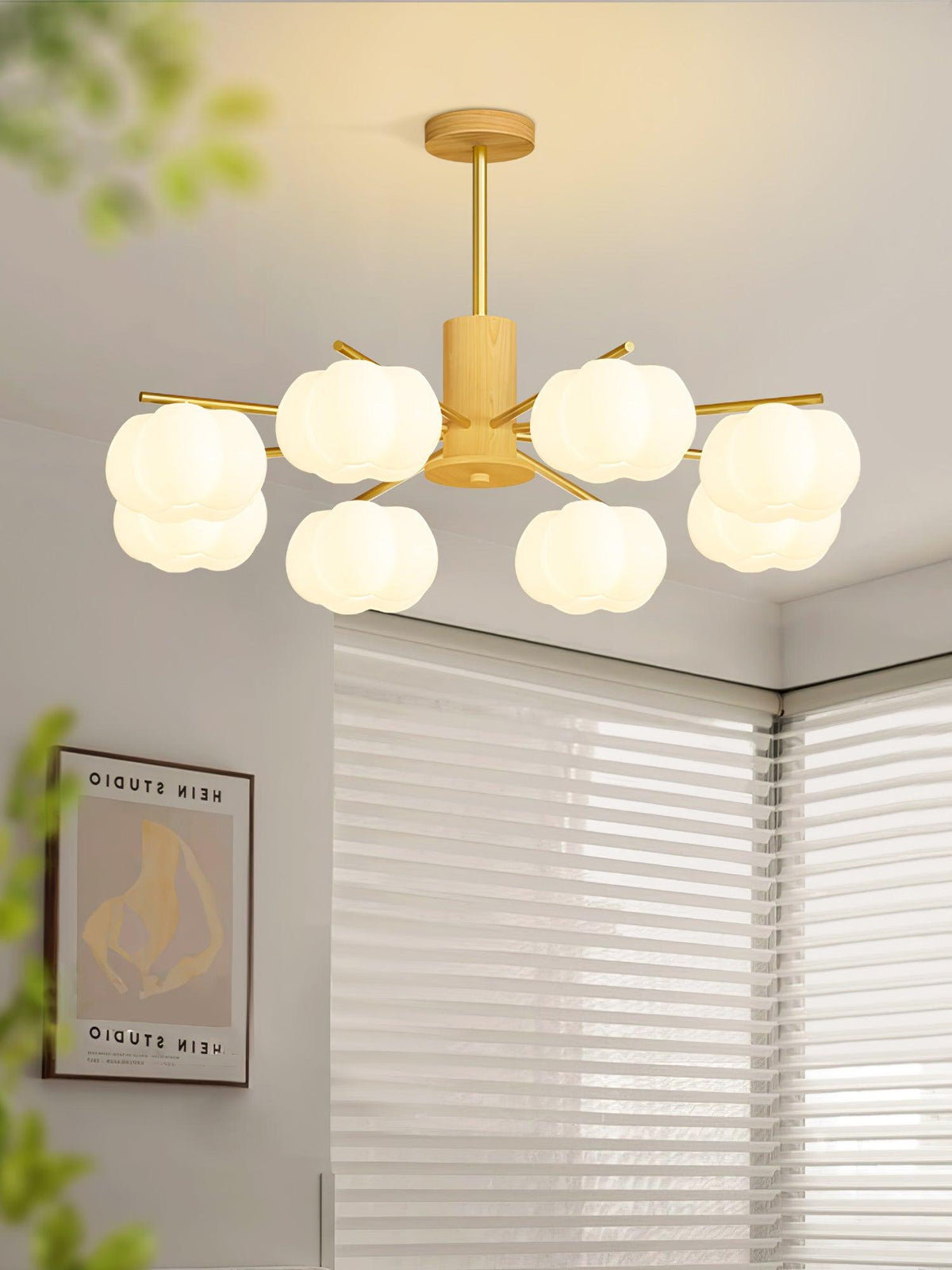 Lustre Toison en bois et métal – vue 12