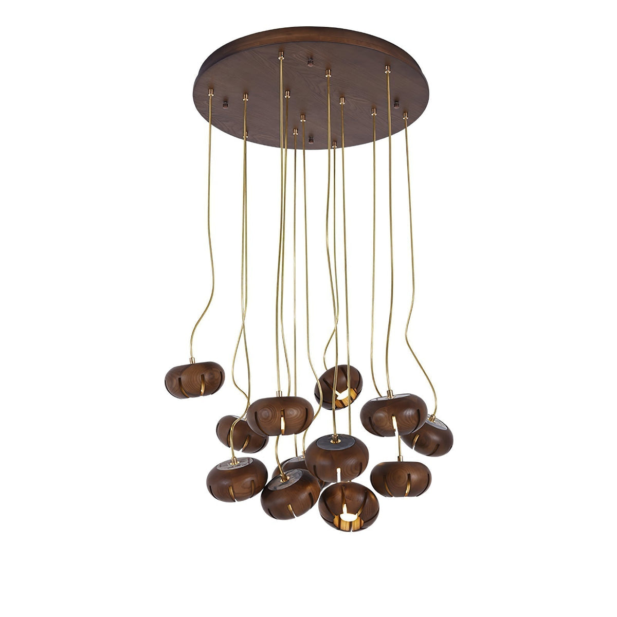 Lustre Thalie en marbre et bois – vue 8
