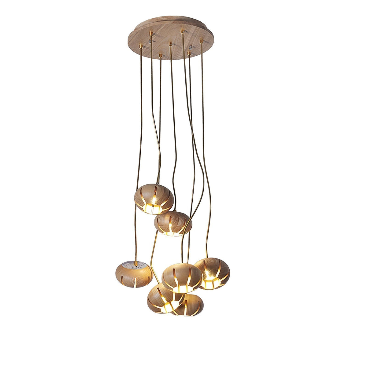 Lustre Thalie en marbre et bois – vue 13
