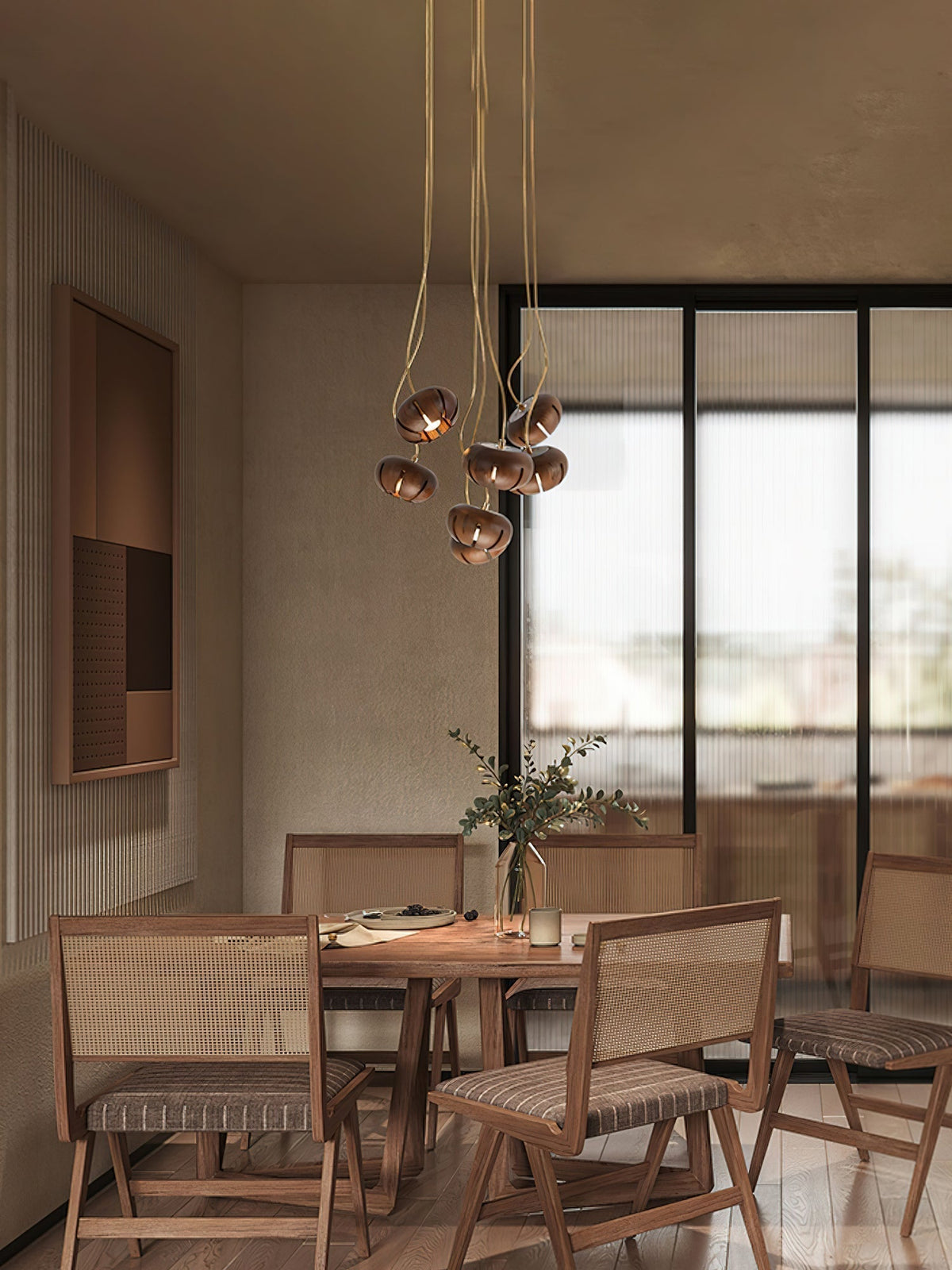 Lustre Thalie en marbre et bois – vue 34