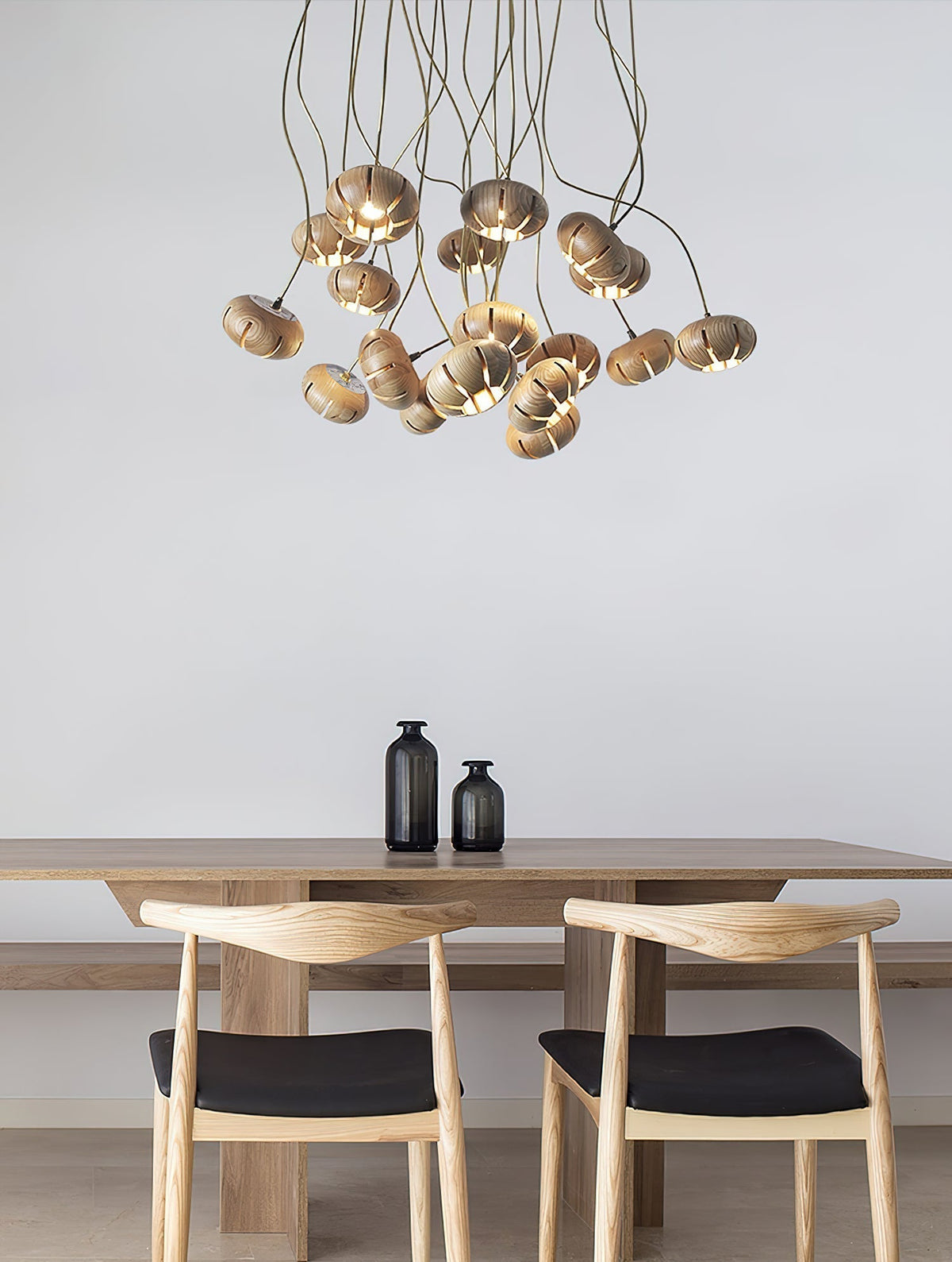 Lustre Thalie en marbre et bois – vue 28
